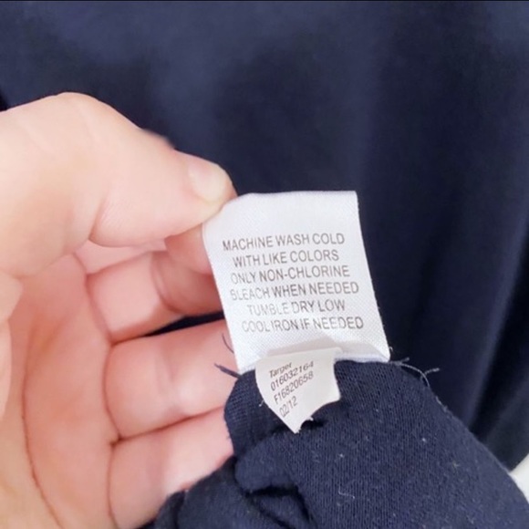 CONVERSE Navy Blue Bat Wing Scoop Neck Short Sleeve Crochet Lace Blouse - Picture 4 of 5